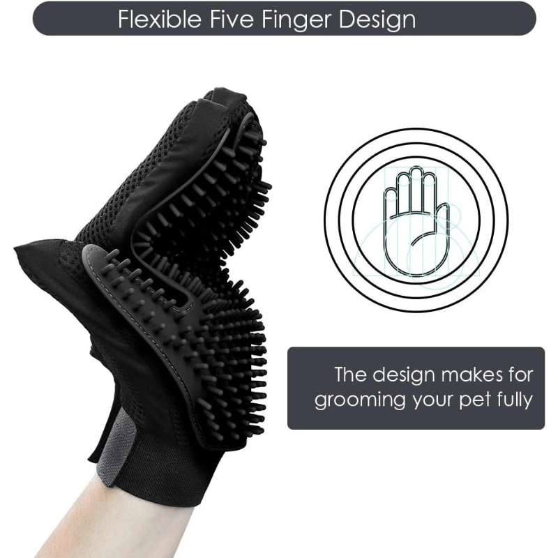 Pet Grooming Glove & Slicker Brush Set