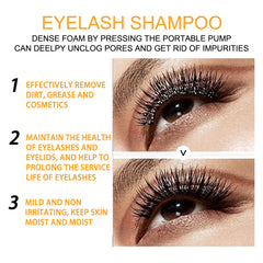 Natural Eyelash Cleaning Kit with Lash Shampoo and Essence