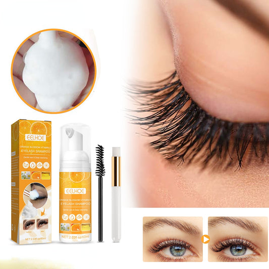 Natural Eyelash Cleaning Kit with Lash Shampoo and Essence