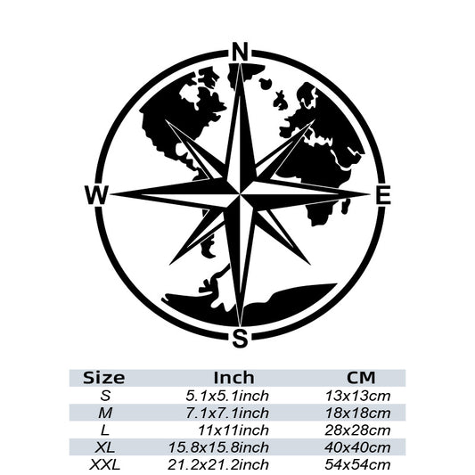 Nautical Compass Vinyl Auto Stickers - Ocean Exploration Reflective Decal