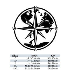 Nautical Compass Vinyl Auto Stickers - Ocean Exploration Reflective Decal