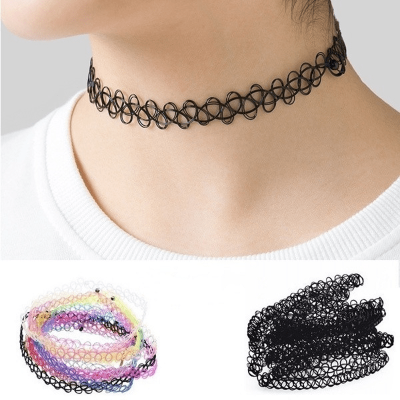 Gothic Punk Elastic Vintage Necklace Set