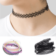 Gothic Punk Elastic Vintage Necklace Set
