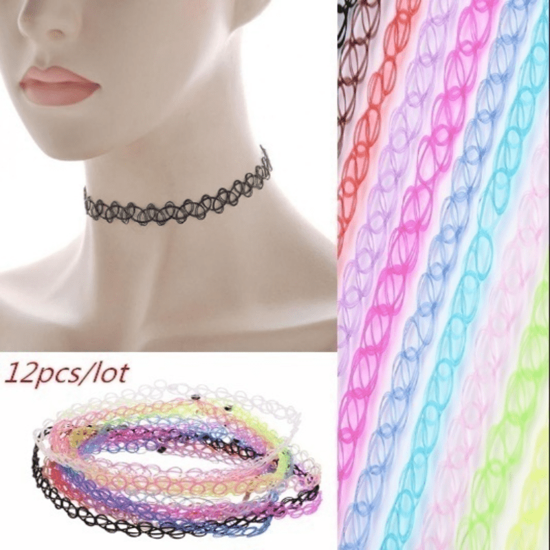 Gothic Punk Elastic Vintage Necklace Set