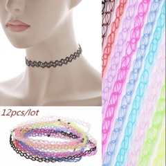 Gothic Punk Elastic Vintage Necklace Set