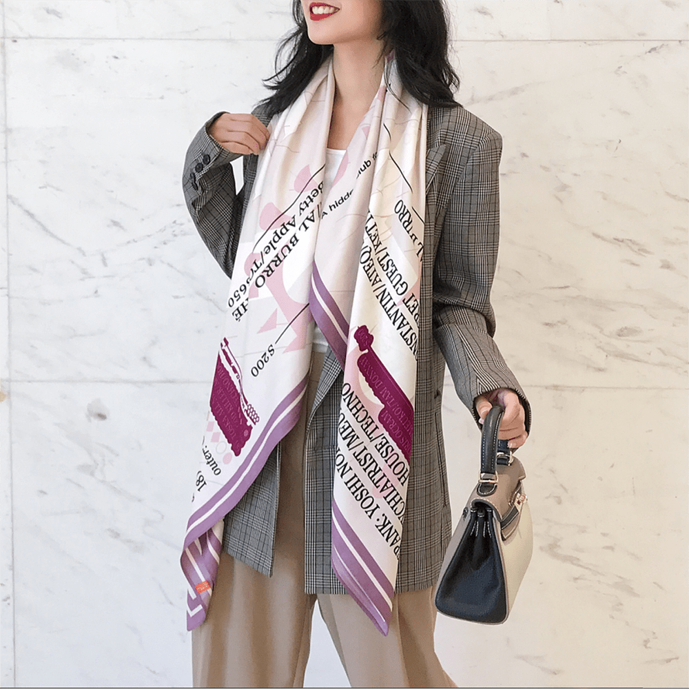 Tie Dye Print Satin Square Scarf 05cm Large