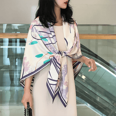 Tie Dye Print Satin Square Scarf 05cm Large