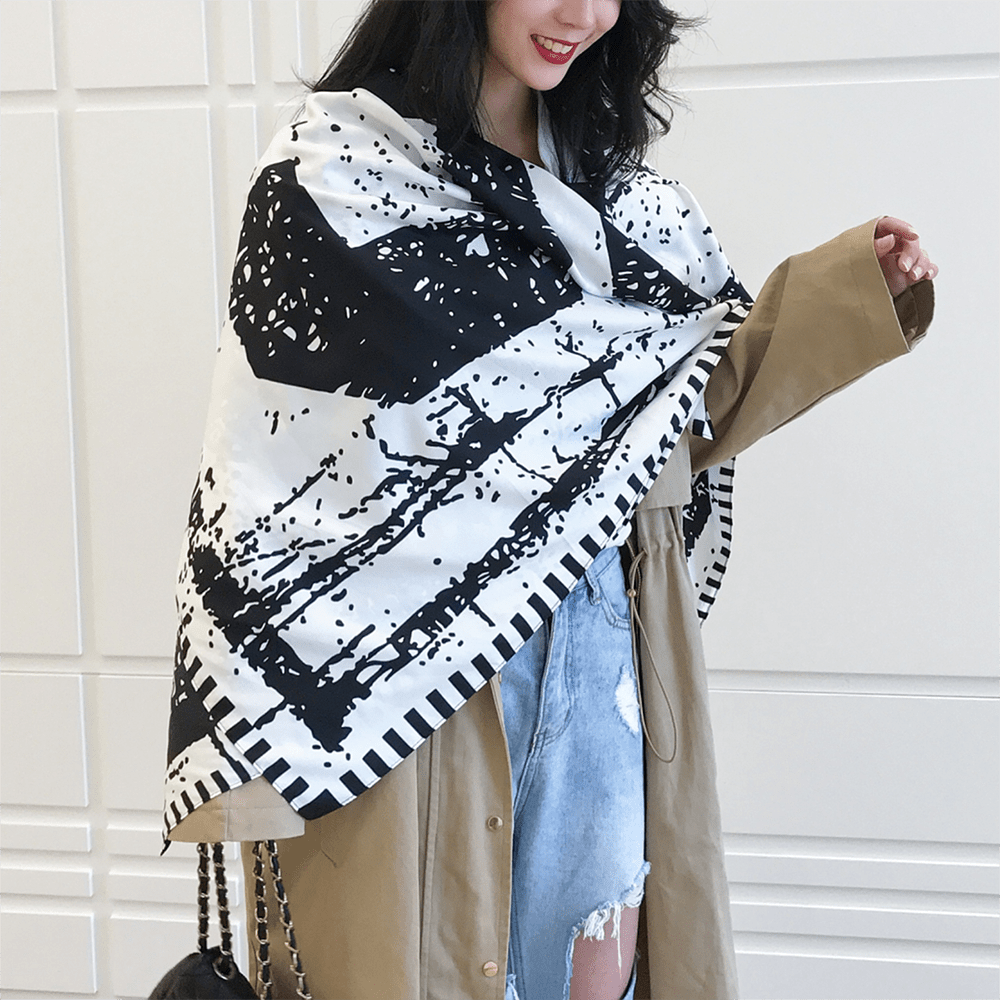 Tie Dye Print Satin Square Scarf 05cm Large