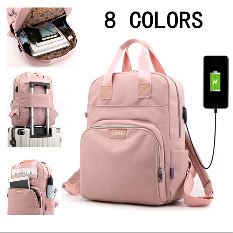 Large Capacity Waterproof Travel Backpack USB Charging Daypack