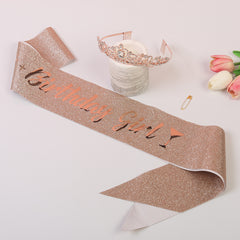 Birthday Party Crown Set Rhinestone Tiara Decoration