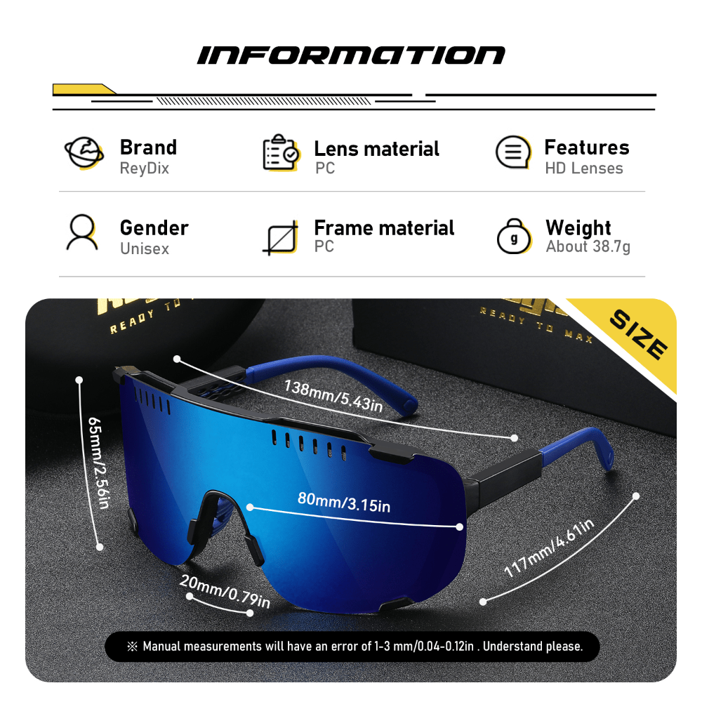 Men's Large Lenses Sunglasses UV Protection Sports Sunglasses