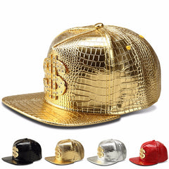 PU Leather Dollar Symbol Baseball Cap Adjustable Hip Hop Snapback Hat