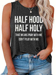  Women's Slogan Print Tank Top