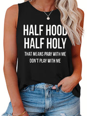  Women's Slogan Print Tank Top