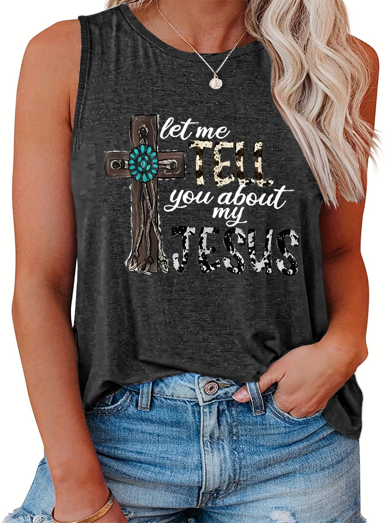  Cross & Leopard Print Tank Top