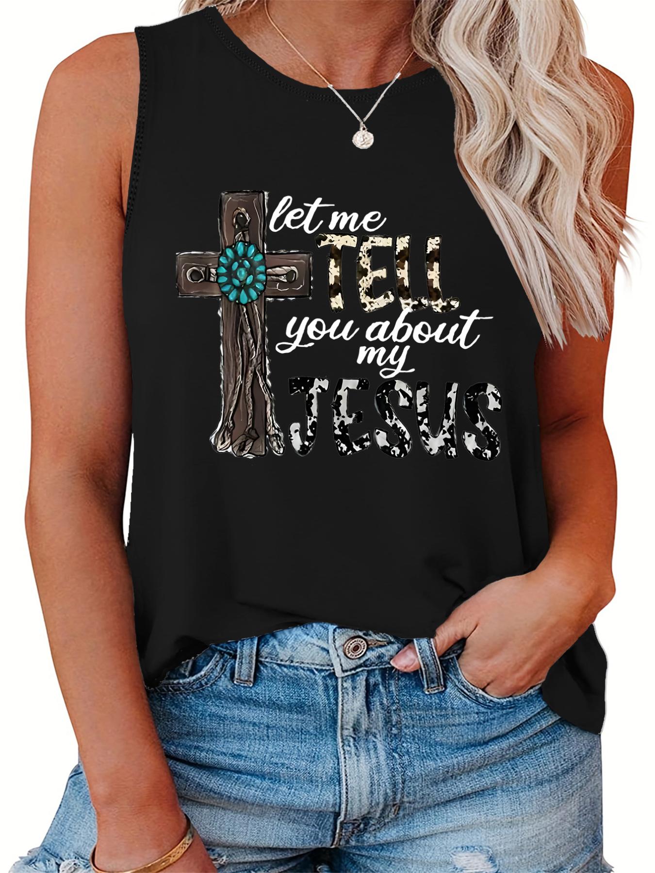  Cross & Leopard Print Tank Top