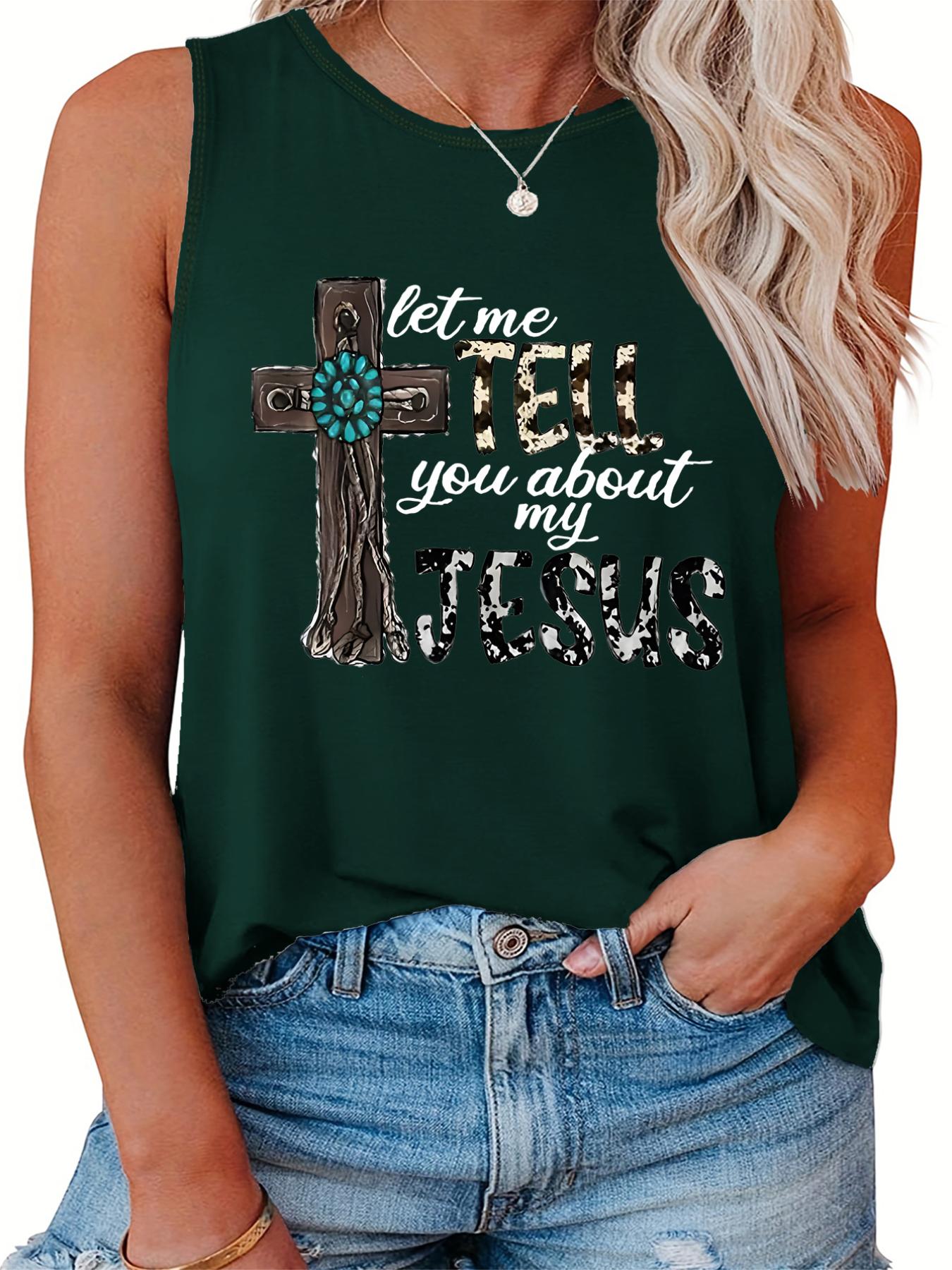  Cross & Leopard Print Tank Top