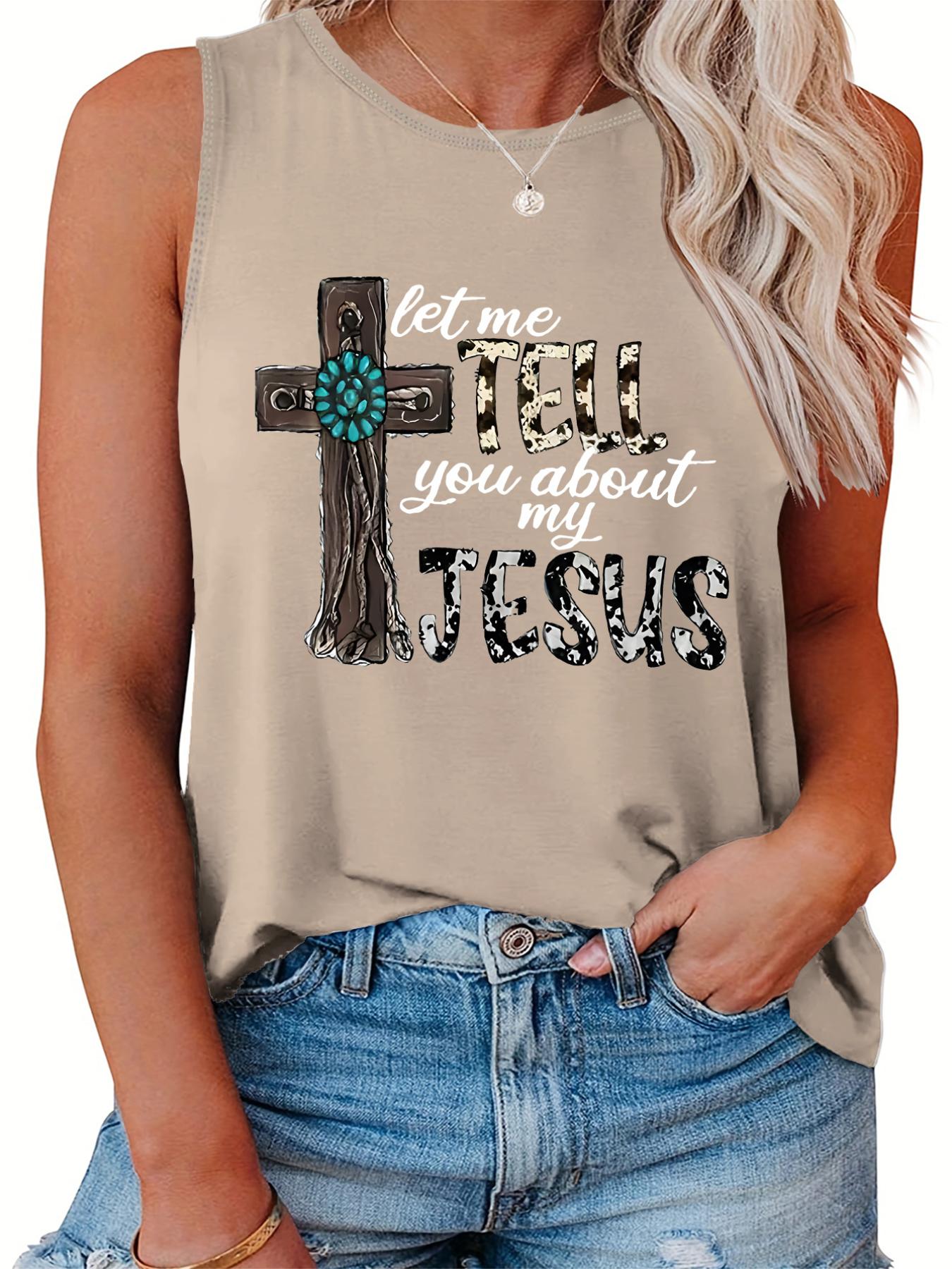  Cross & Leopard Print Tank Top