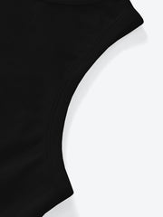  Casual Tank Top Women's Plus Slogan Print Round Neck Stretch Tank Top