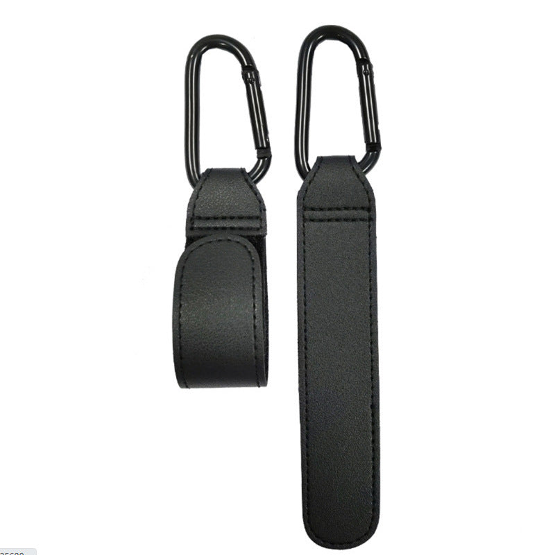 2pcs PU Leather Stroller Hooks 360 Rotatable Pram Hook Accessories