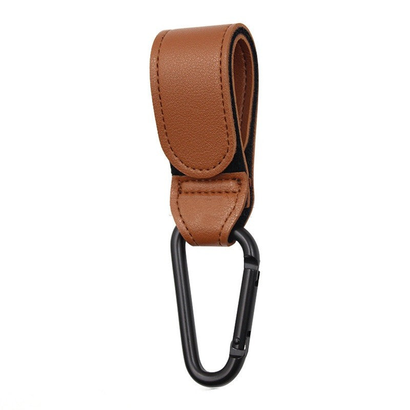 2pcs PU Leather Stroller Hooks 360 Rotatable Pram Hook Accessories