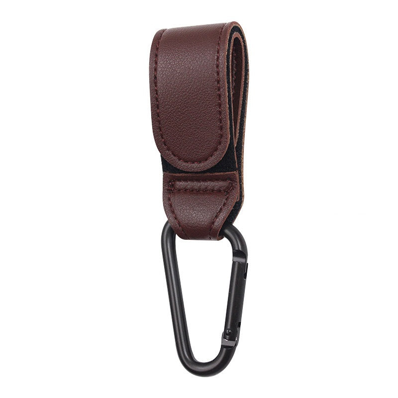 2pcs PU Leather Stroller Hooks 360 Rotatable Pram Hook Accessories