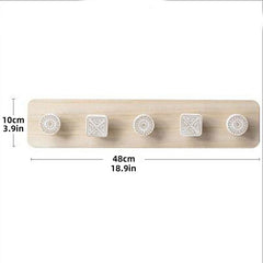 Rustic Wooden Coat Hooks Bag Rack Towel Hanger Wall Decoration