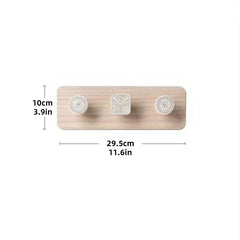 Rustic Wooden Coat Hooks Bag Rack Towel Hanger Wall Decoration