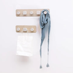 Rustic Wooden Coat Hooks Bag Rack Towel Hanger Wall Decoration