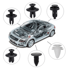 100PCS Universal Car Fastener Clips 6 Types Plastic Buckles