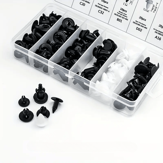 100PCS Universal Car Fastener Clips 6 Types Plastic Buckles