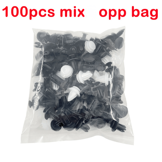 100PCS Universal Car Fastener Clips 6 Types Plastic Buckles