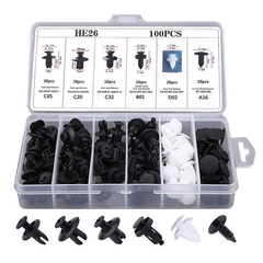 100PCS Universal Car Fastener Clips 6 Types Plastic Buckles