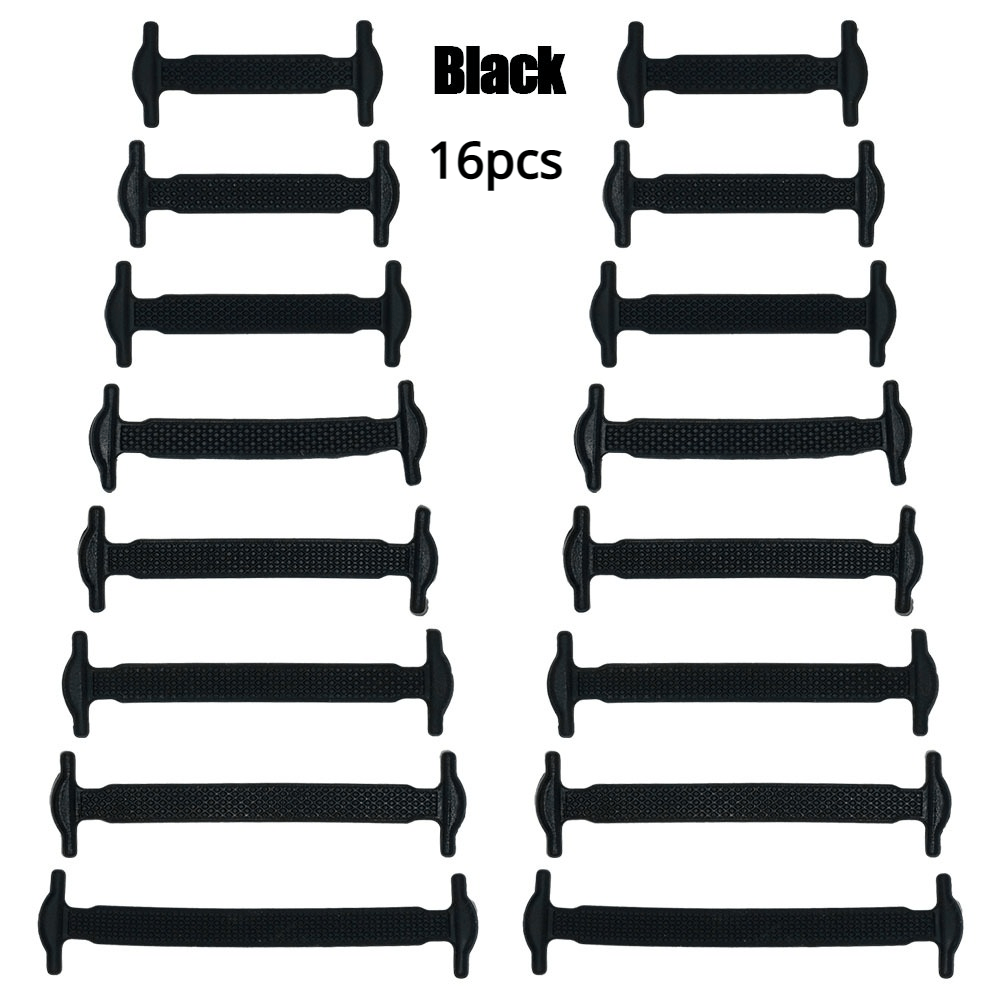 16pcs Silicone Elastic Laces for All Sneakers No Tie Needed