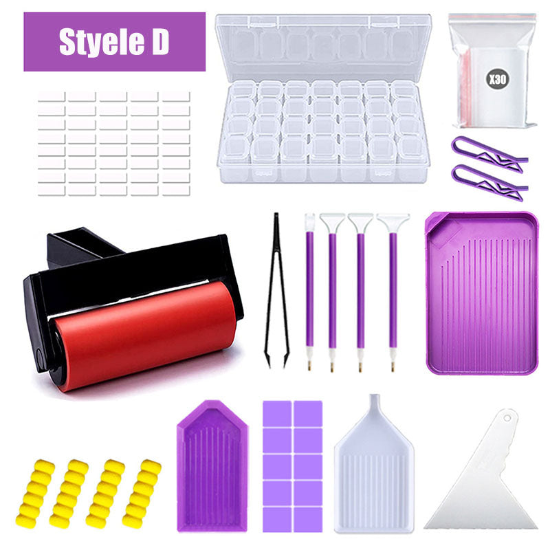 DIY Diamond Painting Kits Set Rhinestone Art Pen Tray Roller Storage Box Tools