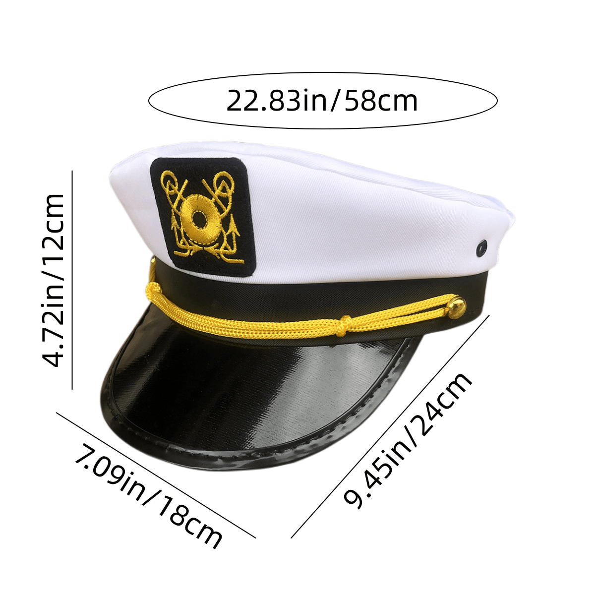Embroidered Navy Hat Flat Top Military Hat