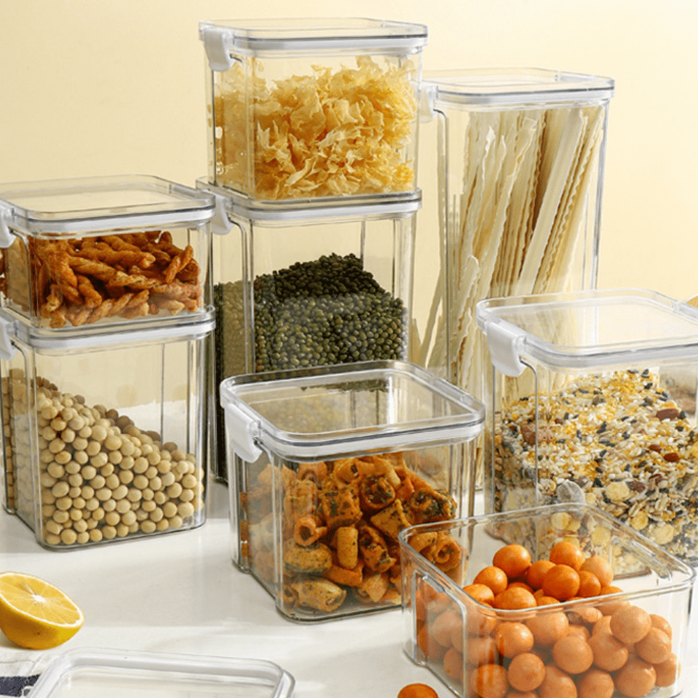 Transparent Food Storage Jars for Grains & Snacks