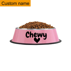 Personalized Stainless Steel Pet Bowls with Non-Slip Base