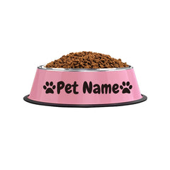 Personalized Stainless Steel Pet Bowls with Non-Slip Base