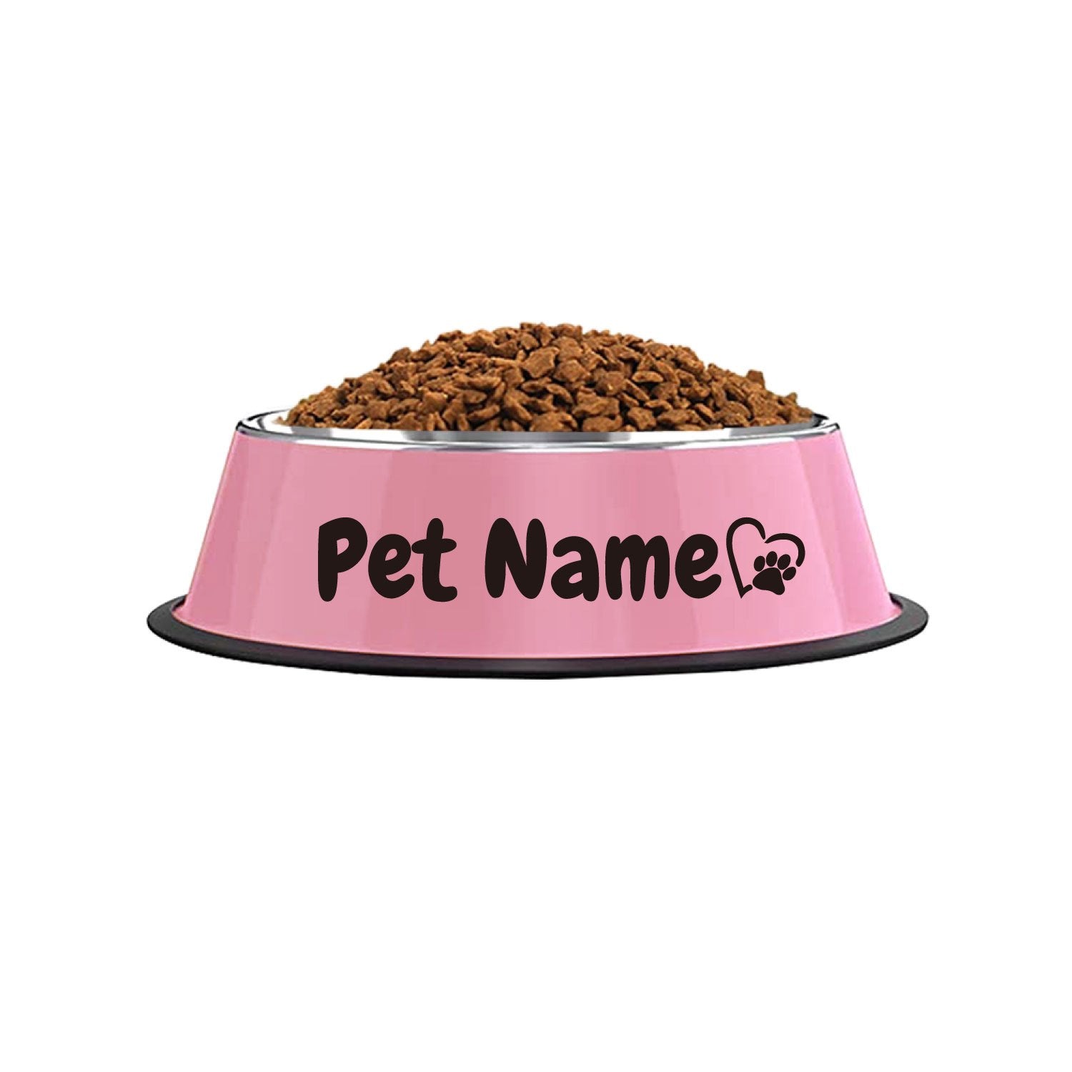 Personalized Stainless Steel Pet Bowls with Non-Slip Base