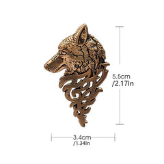 Vintage Wolf Head Brooch Lapel Pin Men's Punk Jewelry Gift