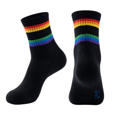 3pcs Rainbow Striped Sports Crew Socks