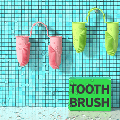 Pet Toothbrush Finger Cover Double Finger Dog Toothbrush