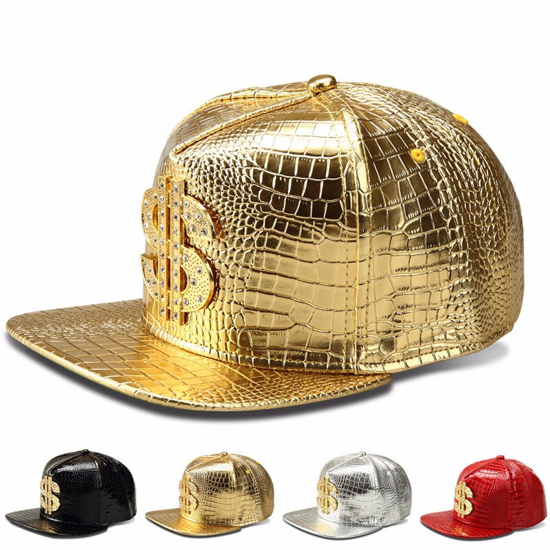 Symbol PU Leather Baseball Cap Snapback Hat Hip Hop Men Women