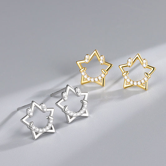 S925 Star Stud Earrings Girl Small Earrings For Girls