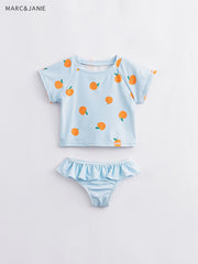 Toddler Girls Cartoon Floral 2pc Swimsuit Set
