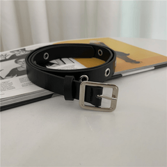 Eyelet Pin Buckle Belt With Waist Bag Detachable Purse Chain Girdle