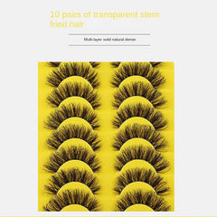 10 Pairs Fluffy False Eyelashes Natural Volume Curly Makeup For Girls