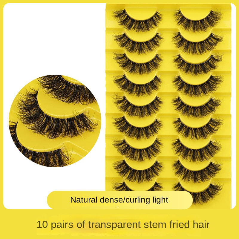 10 Pairs Fluffy False Eyelashes Natural Volume Curly Makeup For Girls