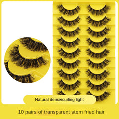 10 Pairs Fluffy False Eyelashes Natural Volume Curly Makeup For Girls